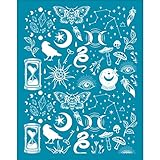 OLYCRAFT 4x5 Inch Clay Stencils Tarot Theme Silk Screen for Polymer Clay Hourglass Crystal Ball Silk Screen Stencils Mesh Transfer Stencil Magic Theme Mesh Stencil for Polymer Clays Jewelry Making
