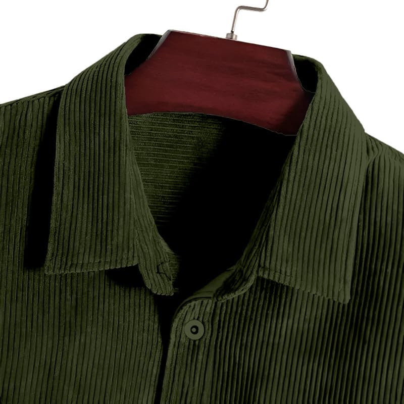 Image of MiraMichi Men's Full Sleeve Corduroy Striped Casual Jacket, Ideal for Stylish Everyday Outfits