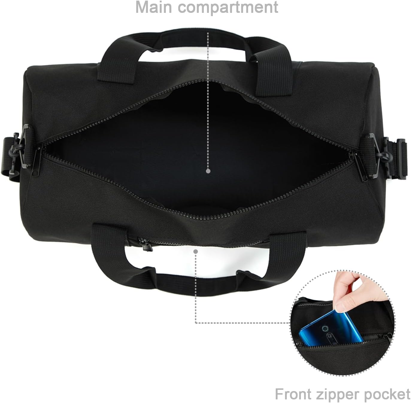 Small Gym Bag Duffel Bag for Women Men Fitness Sports Bag Workout Adjustable Detachable Shoulder Strap Lightweight Carry on Travel Duffle Bag