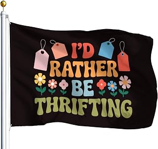 I'd Rather Be Thrifting Vintage Flag For College Decorative Banner For Camping
