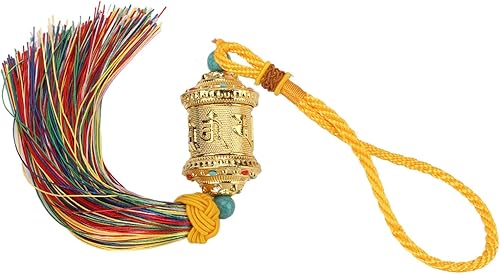 Colgante de coche de Feng Shui, rueda de oración budista, adornos colgantes para el hogar, espejo retrovisor, bolsa, llavero