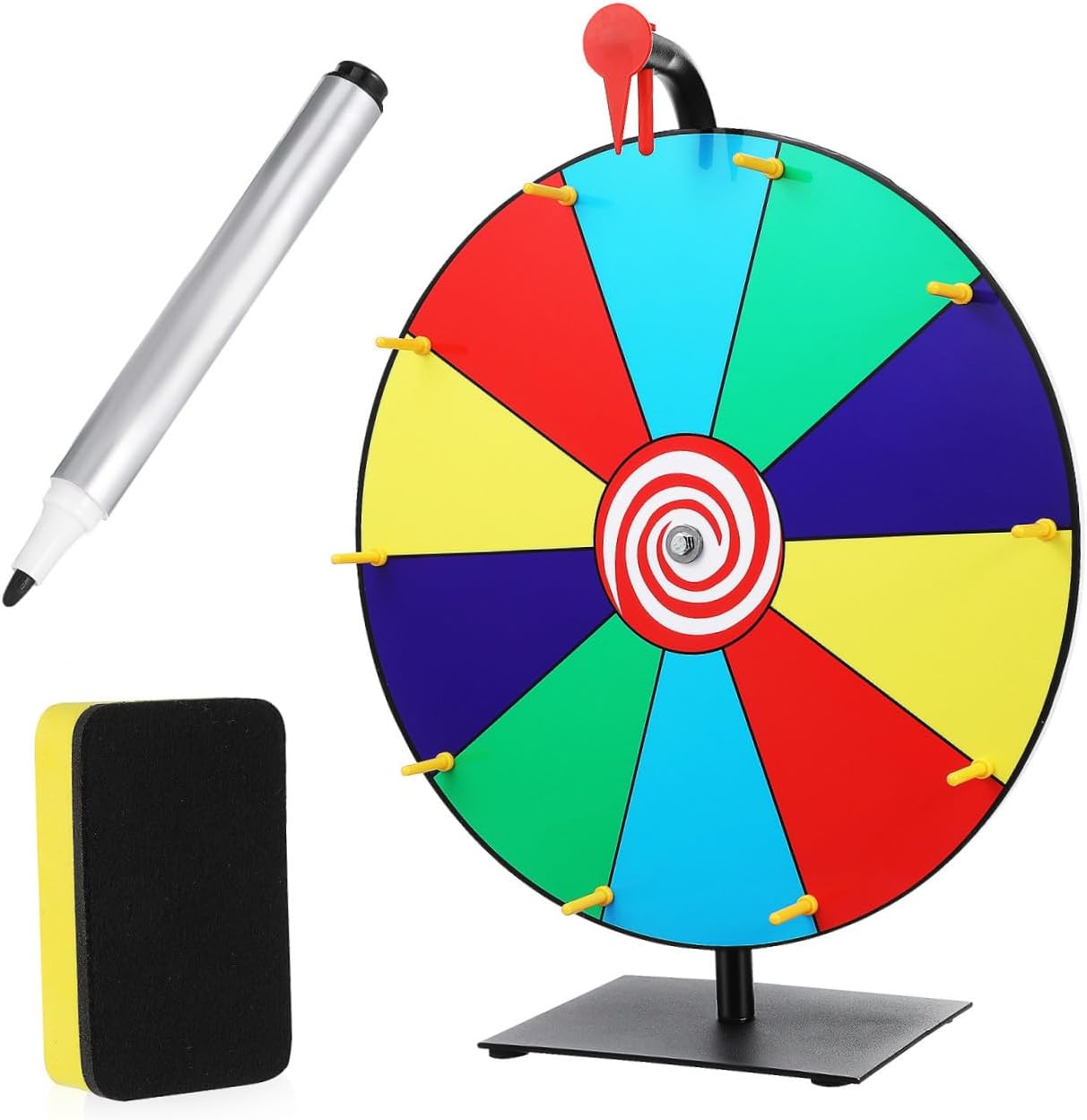 Carnival Prize Wheel Tabletop Spinning Wheel with Stable Base Material for Raffles and Games Easy to Use for Parties and Events