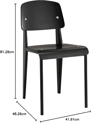 Miniatura 6 de Modway Silla de cocina y comedor moderna de madera y metal en color negro