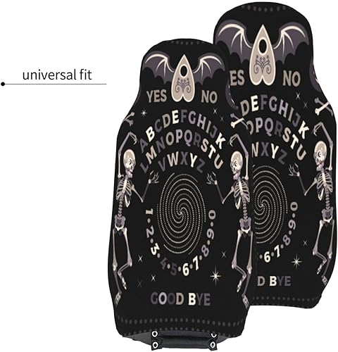 Miniatura 8 de Juego de fundas de asiento de coche de ocultismo gótico con diseño de ouija mágica vintage, juego universal de tela plana para asiento de automóvil,