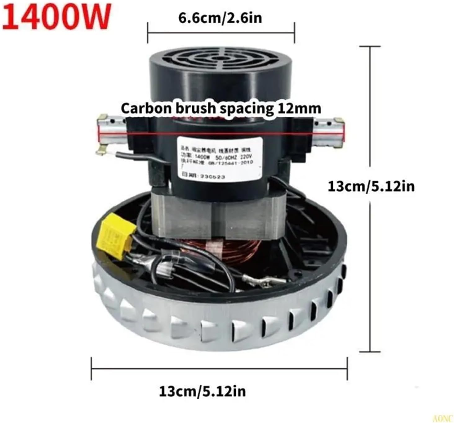 A0NC 1400W Vacuum Cleaner Motor 130mm Diameter Replacement Motor Powerful Repair Part