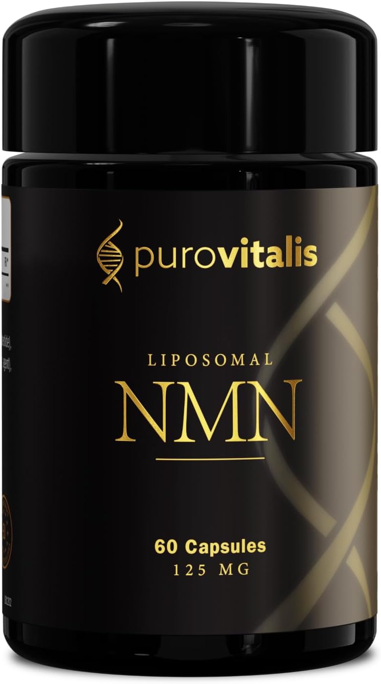 PUROVITALIS Liposomal NMN, 250mg Longevir Nicotinamide Mononucleotide Supplement, NAD+ Boost for Cellular Health, Energy & Healthy Aging, 1-Month Supply (60 Vegan Capsules)