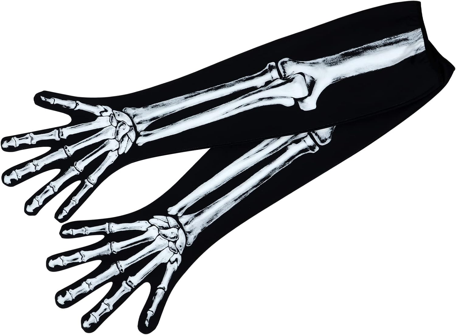 Skeleton Full Finger Gloves Wrist Bone Gloves Halloween Skull Gloves
