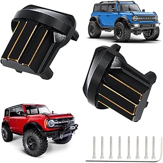 hopsupRC Front & Rear Black Brass Axle Cover Diff Cover Upgrade Parts for 1/18 Traxxas TRX4M,2Pcs Brass Front & Rear Axle Cover Diff Cover Upgrade Parts,Black Brass