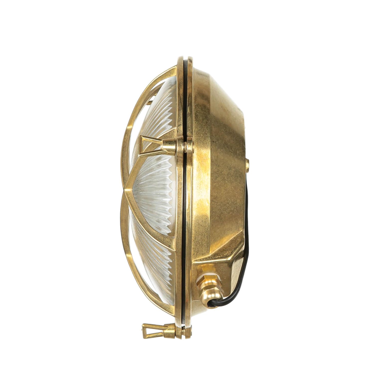 Applique murale extérieure en laiton et verre IP64 pour jardin et terrasse Ø24 cm E27 max. 18 W Rustique Maritime Lampe extérieure ronde SERIFOS
