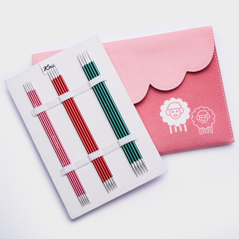 Lotus Yarns Zing Zestaw podwójnych szpiczastych aluminiowych drutów dziewiarskich, luksusowe i gładkie narzędzia tkackie, idealne do skarpet Small Project 47422