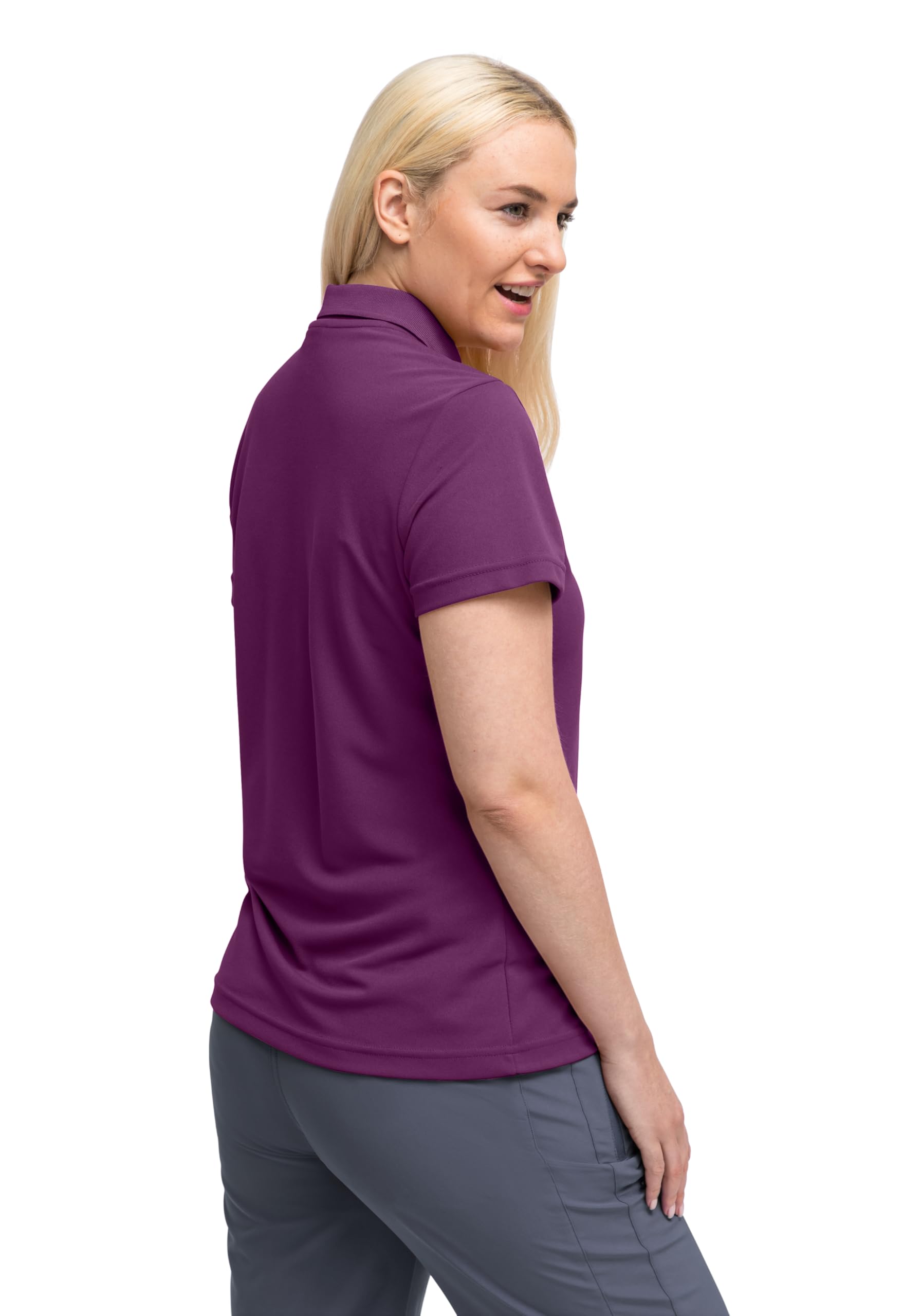 Maier Sports Ulrike, Damen Poloshirt, Leichtes Piqué-Funktionspoloshirt für Wandern und Freizeit, dryprotec Technologie, Atmungsaktiv
