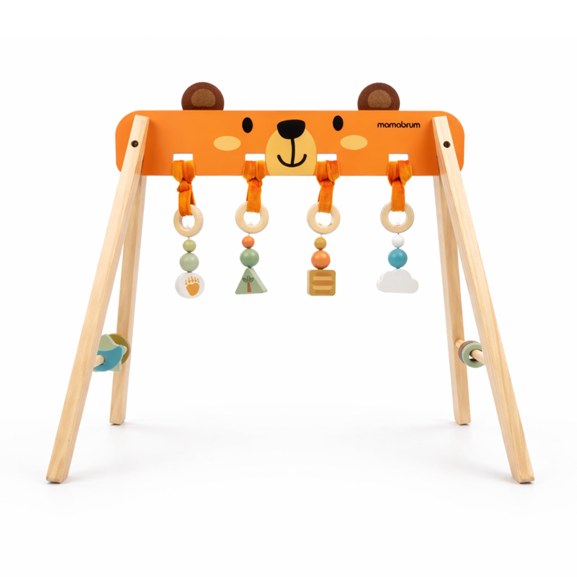 Mamabrum Support éducatif en bois pour bébé gymnastique sensorielle Montessori Motor Petit développement ours