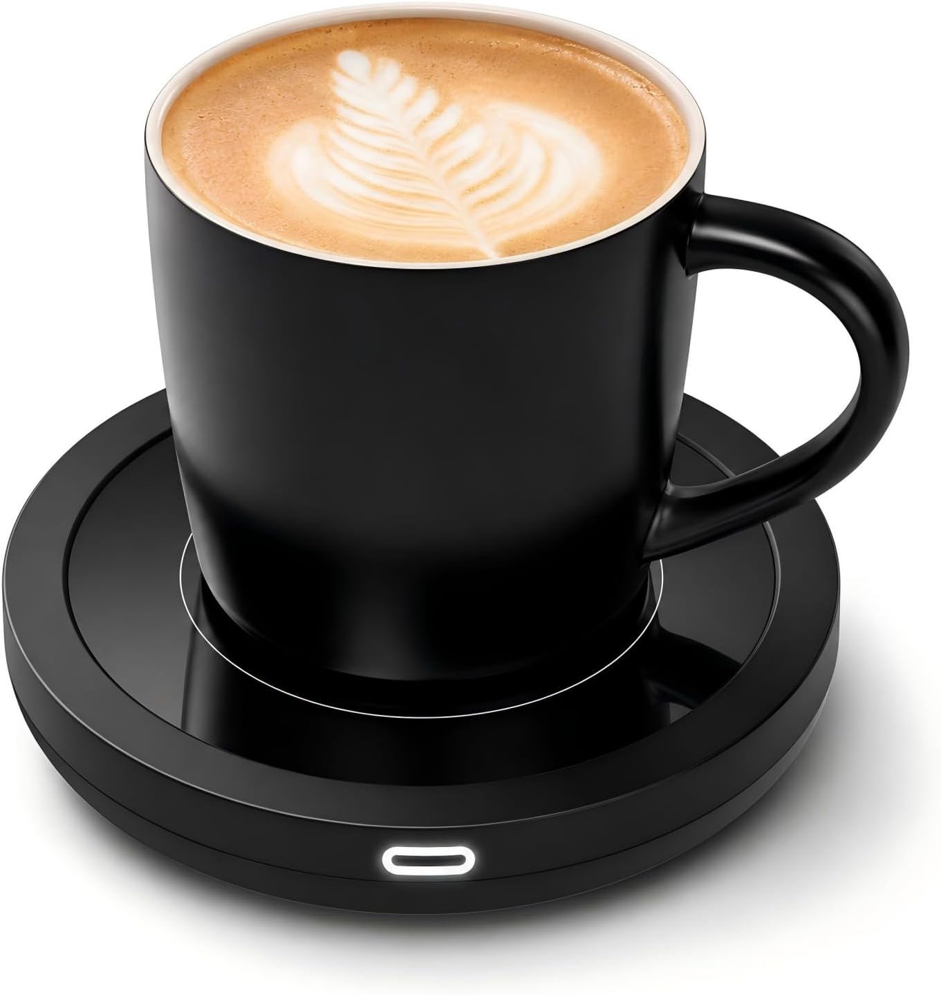 BESTINNKITS Coffee Mug Warmer & Mug Set for Desk, 14oz Ceramic Mug, Black | Auto On/Off + Gravity Sensing + 131°F + Glass Surface + 14oz Ceramic Mug