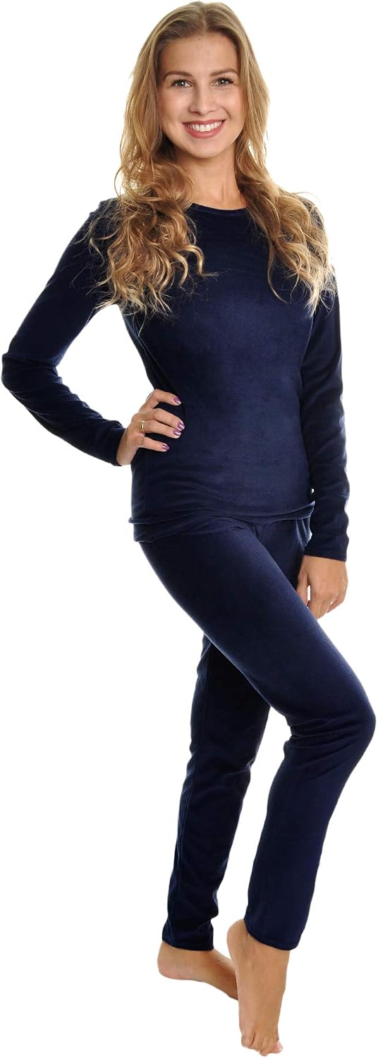 Angelina Women's Warm and Cozy Thermal Long Johns in Fleece Lined or Velvet Set (1 or 3-Pack)