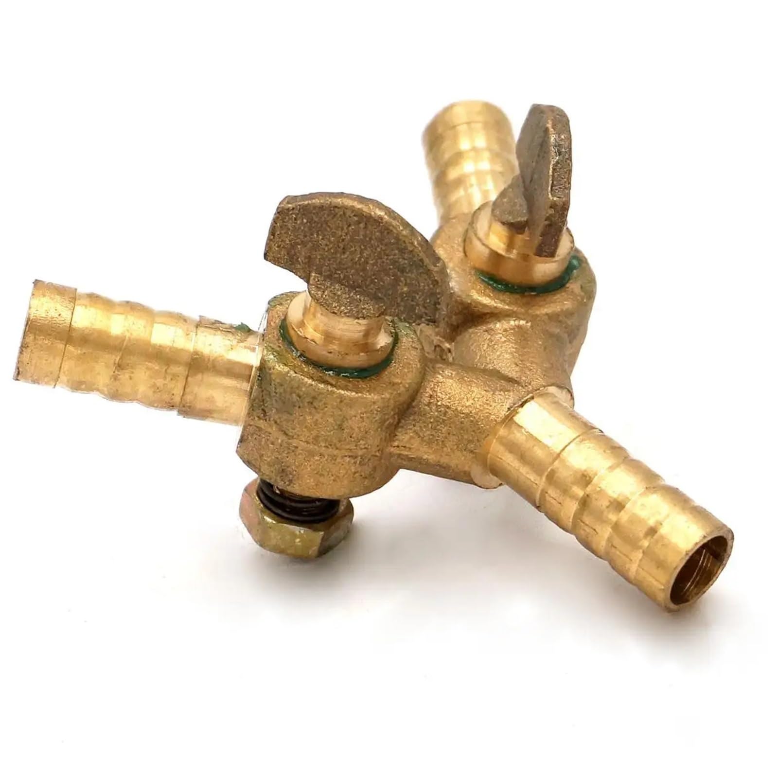 Lovssu 3Pcs Fit Hose I.d 8Mm Triple Ball Valve 3Pcs 8Mm 10Mm Hose Barbed Y 3 Ways Brass Shut Off Valve Gas For Fuel Air(3Pcs Fit Hose I.d 8Mm)