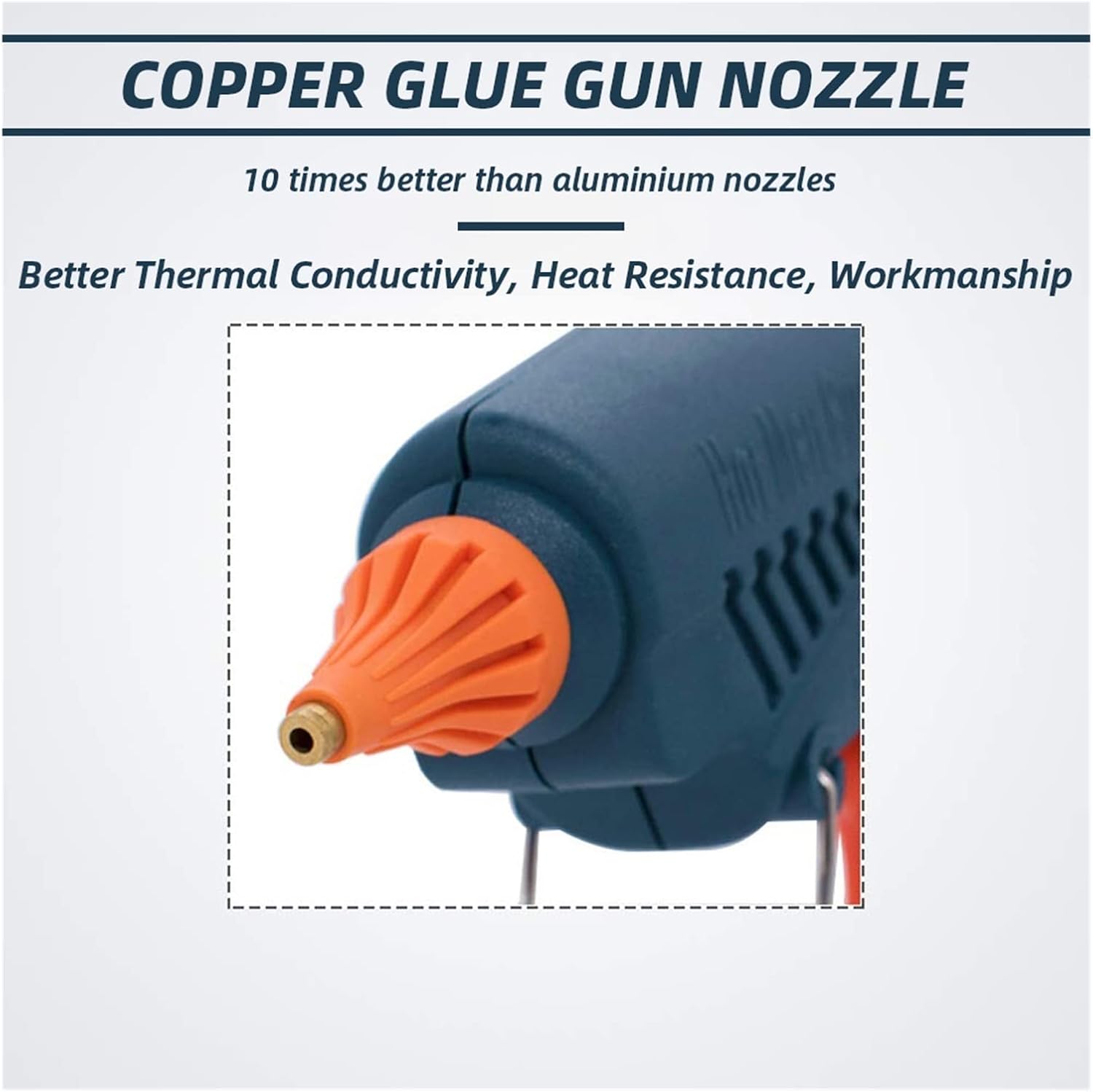Hot Glue Gun 100W Hot Melt Glue Gun Pure Copper Nozzles with Power Switch 5 Glue Sticks 11mm House Power Tool Home DIY Craft for DIY Arts, Crafts and Quick Repairs(1.8x55mm Nozzle)