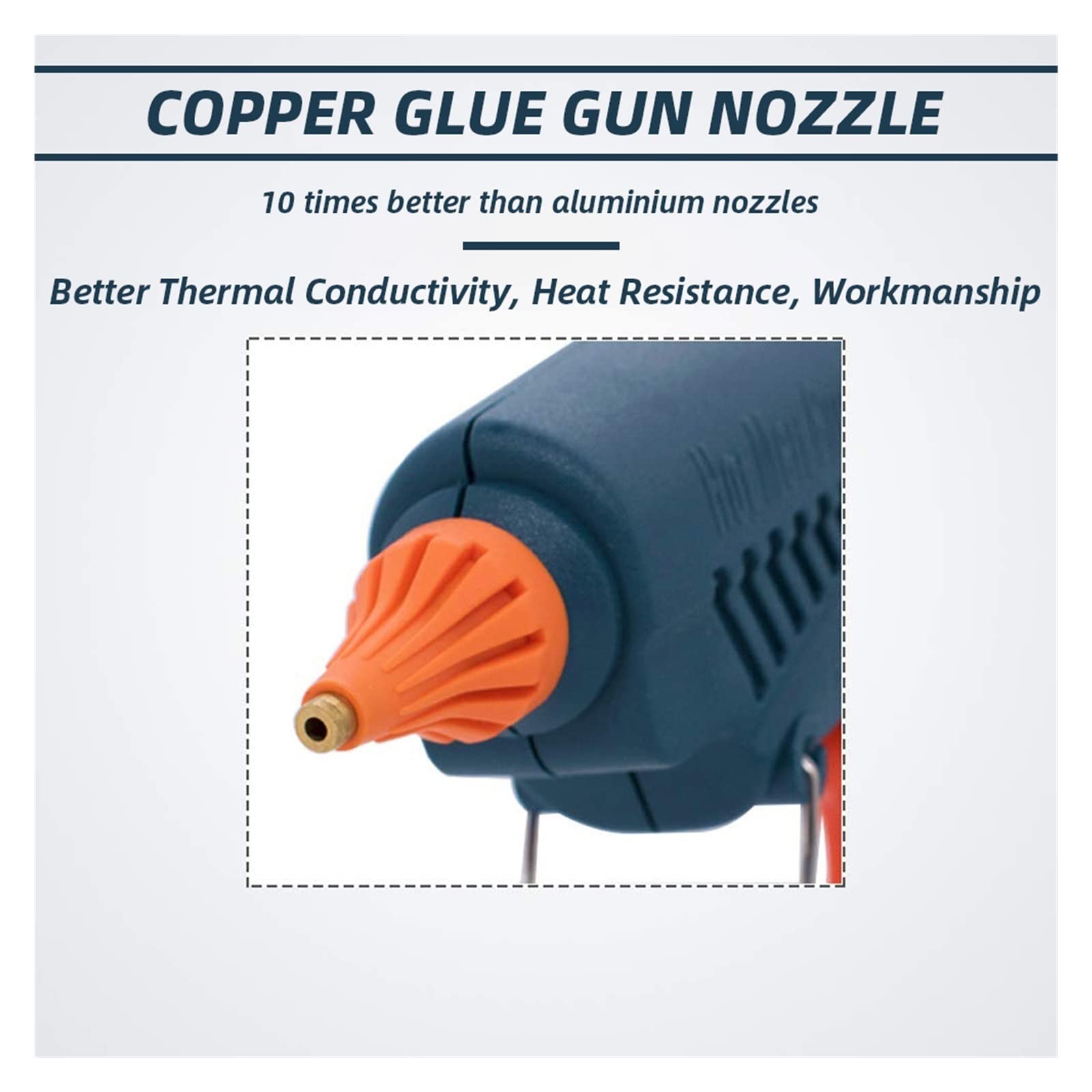 100W Pistolet Do Klejenia Na Gorąco Czysta Miedź Dysze Z Wyłącznikiem Zasilania 5 Kleje W Sztyfcie 11mm Dom Elektronarzędzia Strona Główna DIY Craft Szybkie Niezawodne Klejenie(2.0x50mm Nozzle)