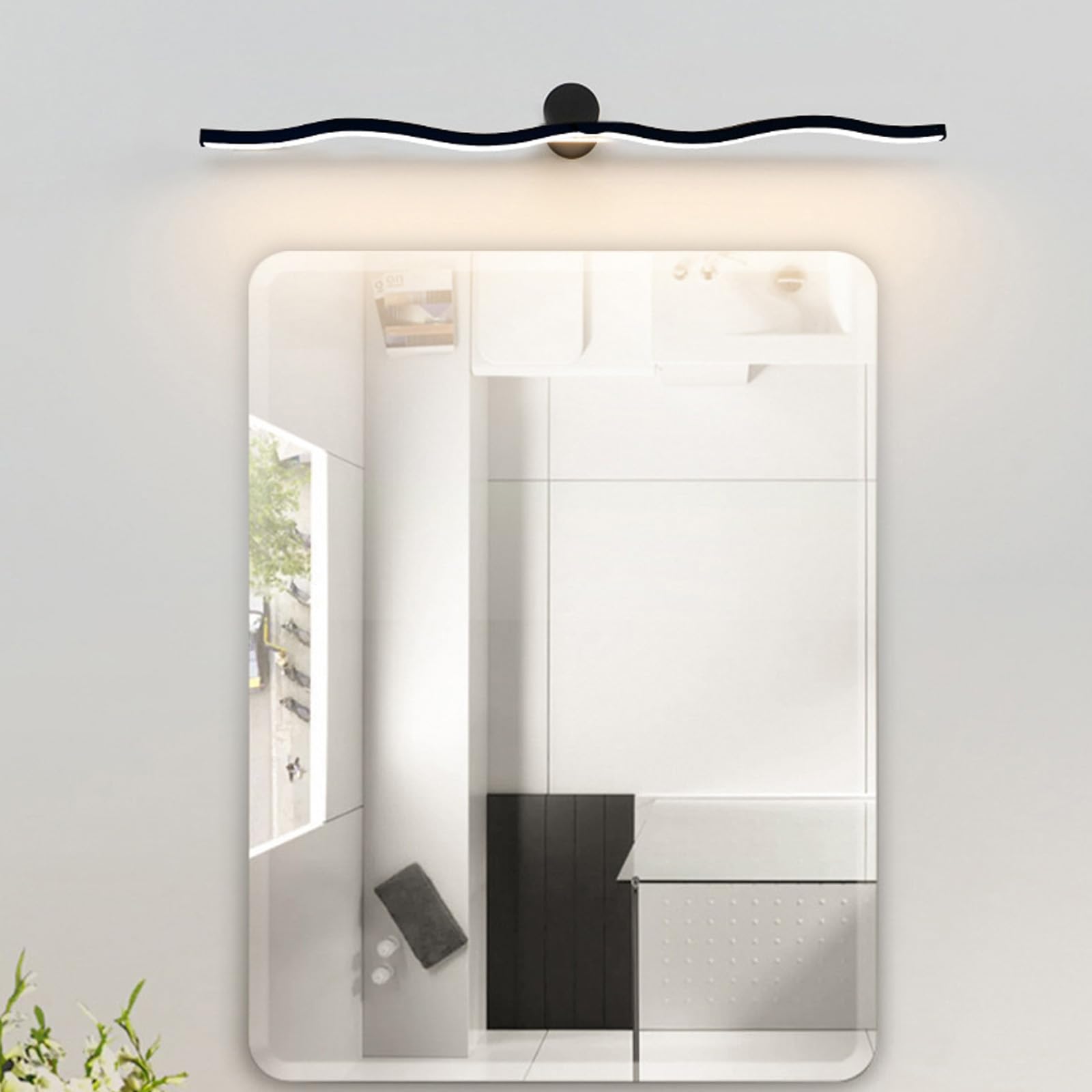 LED Lampada Specchio Bagno Dimmerabile Applique da Parete con Telecomando Moderna Alluminio Impermeabile Iluminazioni per Pareti Luce da Parete Trucco Quadri Soggiorno Camera da Letto (Bianco,40cm)