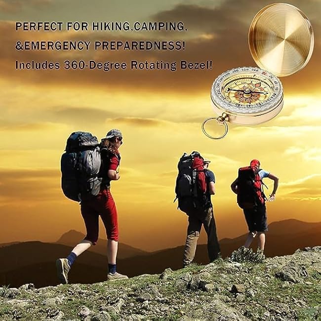 Camping Survival Compass Metal Compass Kids Compass for Hiking Camping Hunting Outdoor Military Navigation Tool