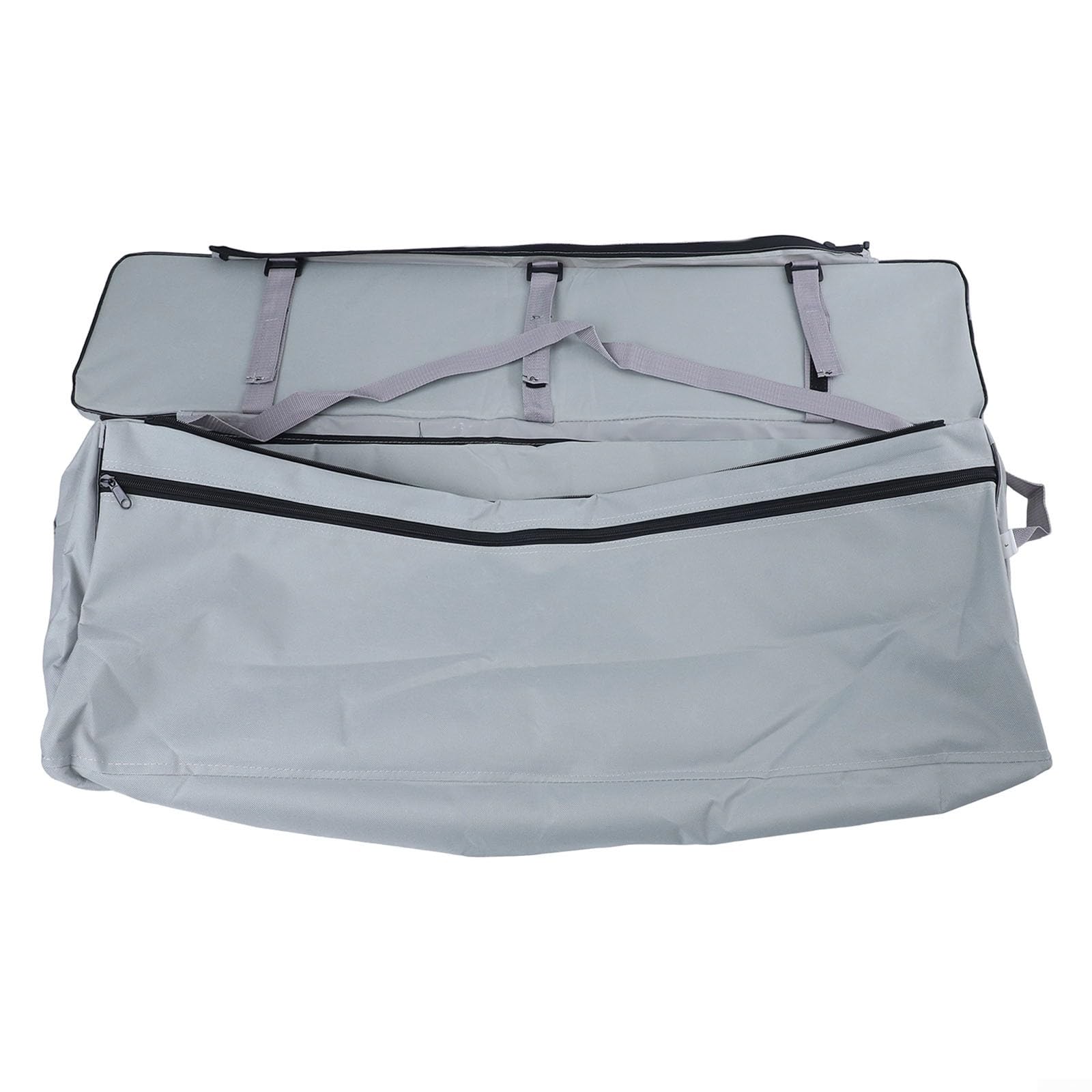 Funda de asiento de banco Oxford 420D con cremallera lateral y compartimento de almacenamiento grande, diseñada para proteger asientos de kayak y barcos inflables durante el uso (gris, 85 cm)