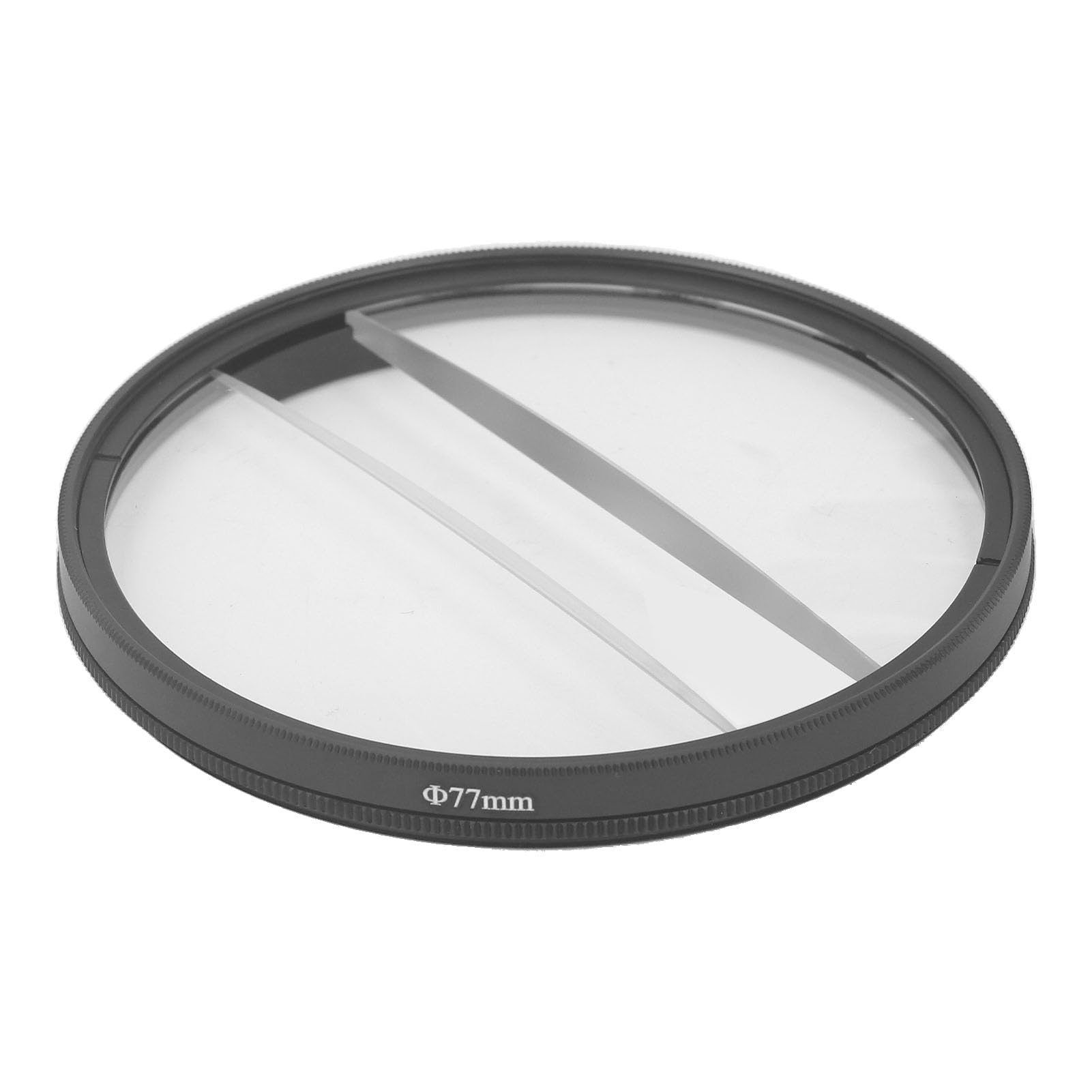 Center Field Split Diopter Effect Filter, Camera Linear Prism Optical Glass Filter with Frame, Blurred Refraction Foreground Effect Camera Lens Accessories (77MM)