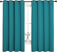 Vista 2 de NICETOWN 2 paneles de cortinas de oscurecimiento de habitación de 68 pulgadas de largo, cortinas opacas con aislamiento térmico y ojales