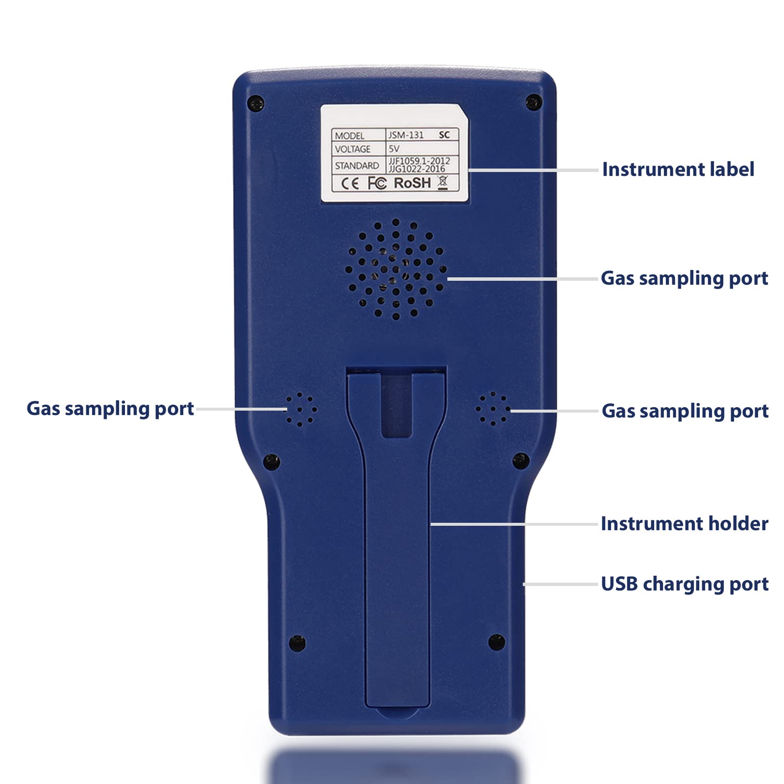 Medidor de Co2 Homologado Portátil Hancaner Monitor de Calidad del Aire Medidor CO2 TVOC HCHO AQI Detector Dióxido de Carbono Temperatura y Humedad + 1 * 1000mAh Batería + Cable USB para Hogar