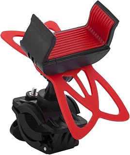 Tissting Bike Phone Mount - 360° Rotating Handlebar Holder for Phone Navigation on Mountain & Road, Adjustable Clamp Fits Most Phones, Red Black, 3.15 (Red)