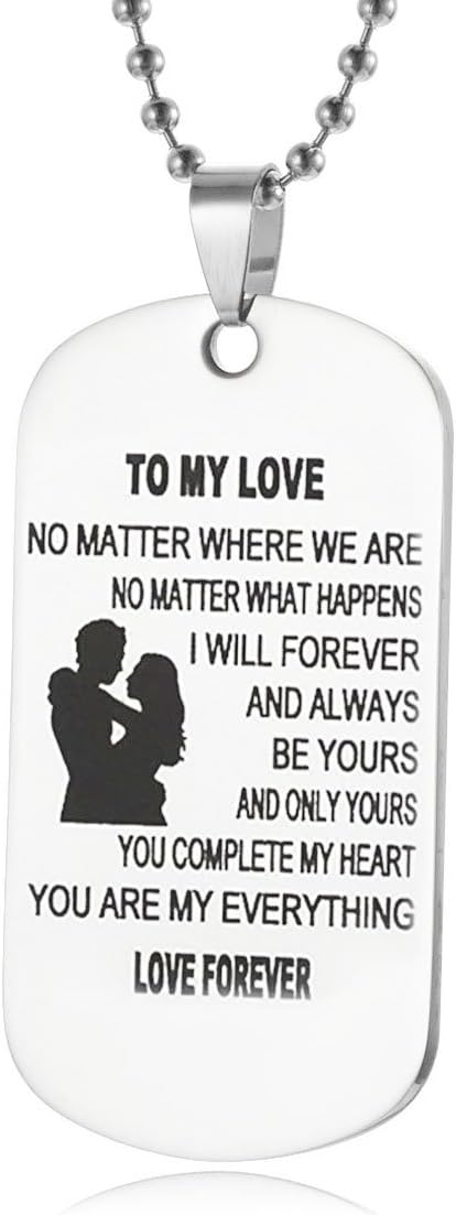 Dog Tag Necklace Gifts for Girlfriend Boyfriend Wife and Husband Jewelry Military Stainless Chains Air Force Pendants