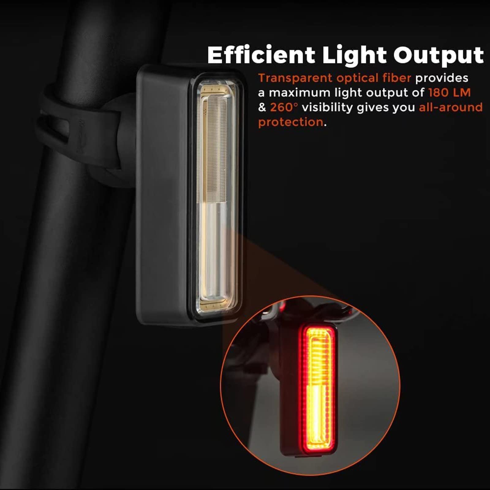 Tylne światła rowerowe LED, 100 lumenów, ultralekkie tylne światło rowerowe, IPX6, wodoodporne ładowanie USB, 8 trybów światła, czujnik hamulca, tylne światło rowerowe, pasuje do rowerzystów szosowych