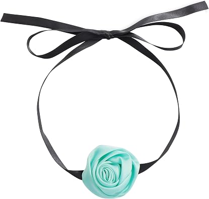 Firstmeet Floral Rose Necklace Handmade Flower Satin Ribbon Choker Necklace for Women