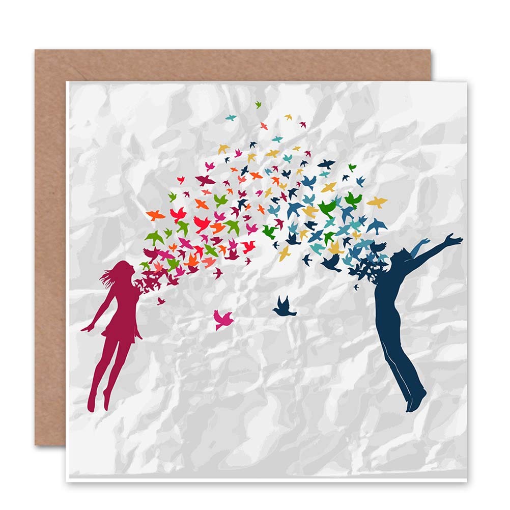 Artery8 Boy Love Birds Anniversary Valentines Card