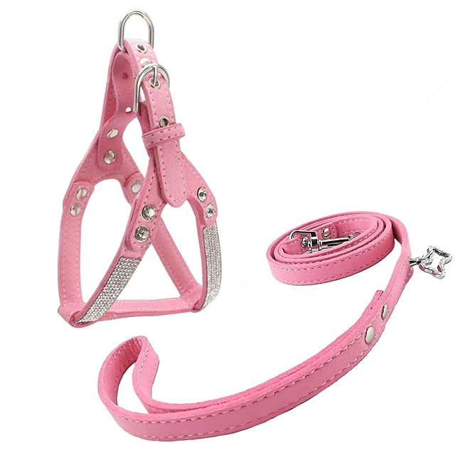 Newtensina Moda Perro arnes con Diamante y Correa Bling Linda Perro arnes Cachorros arnes con Correa…