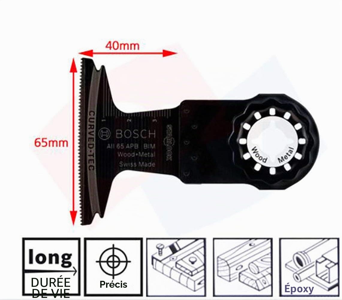 Bosch Coffret de 5 Lames Plongeantes Starlock/pour Outils Multifonctions avec Carbure de Tungstène Starlock (pour Bois et Tétal; Best of Cutting)