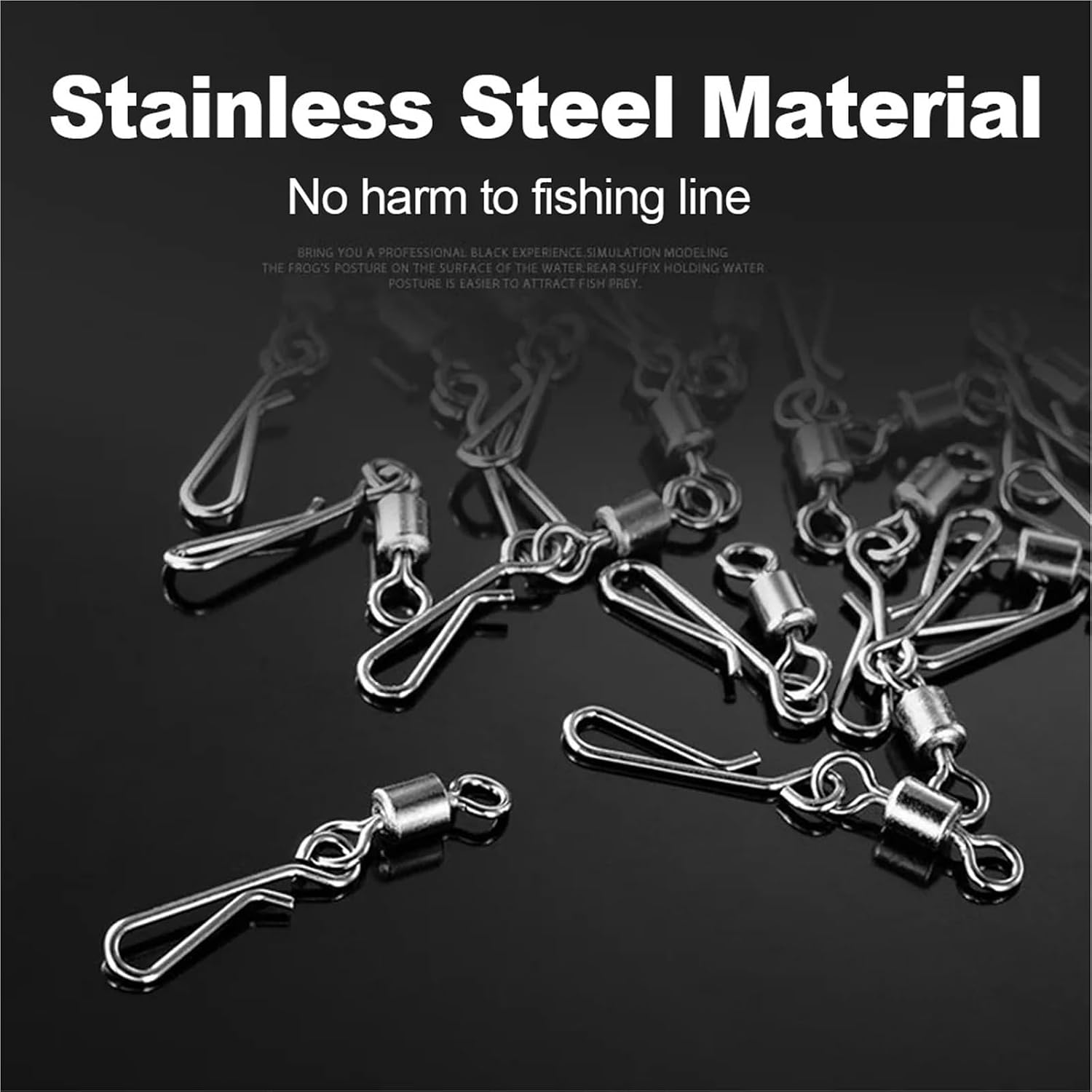 Rolling Swivel with Clips Snap Fishing Swivel Snap with Carabiner Stainless Steel Fishing Connector