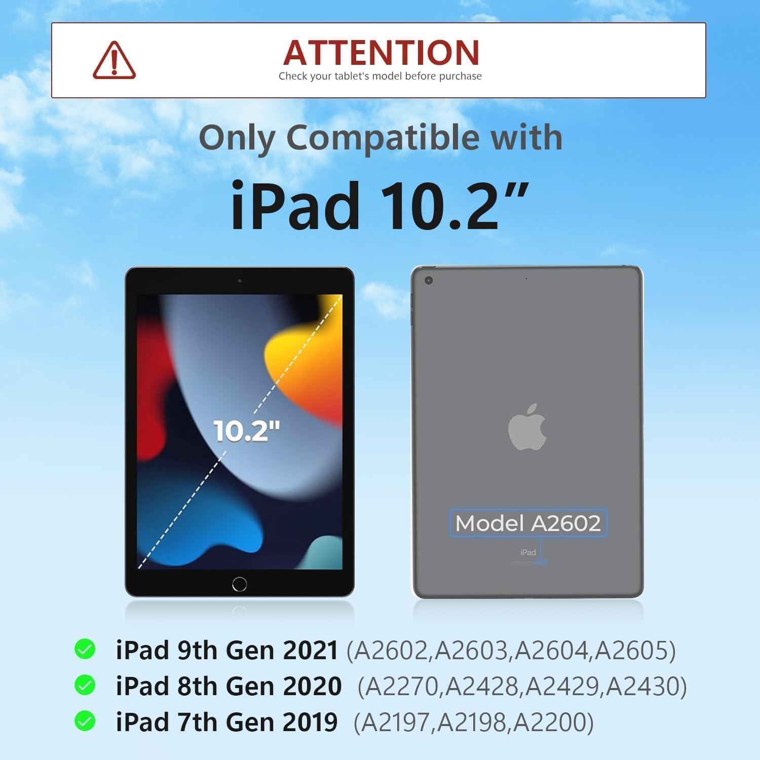 for iPad 9th Generation Case with Keyboard，– Magic Magnetic Keyboard Case for iPad 10.2 9th/8th/7th Gen & Air 3,Pro 10.5, Multi-Touch Trackpad - Backlit - Floating Cantilever Stand Wireless Keyboard