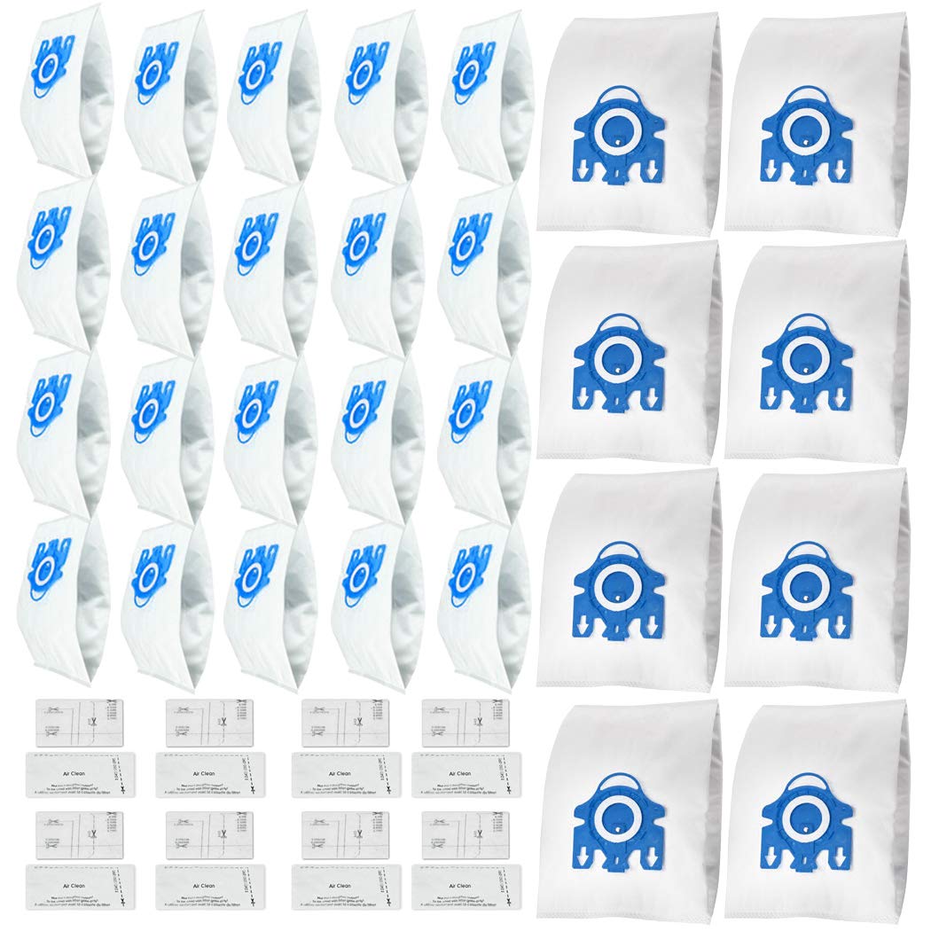 PHIG FJM AirClean 3D Efficiency Vacuum Cleaner Bags - Includes 20 Genuine Air Clean 8 Genuine Super Air Clean Filter + 8 Genuine Pre-Motor Protection Filters