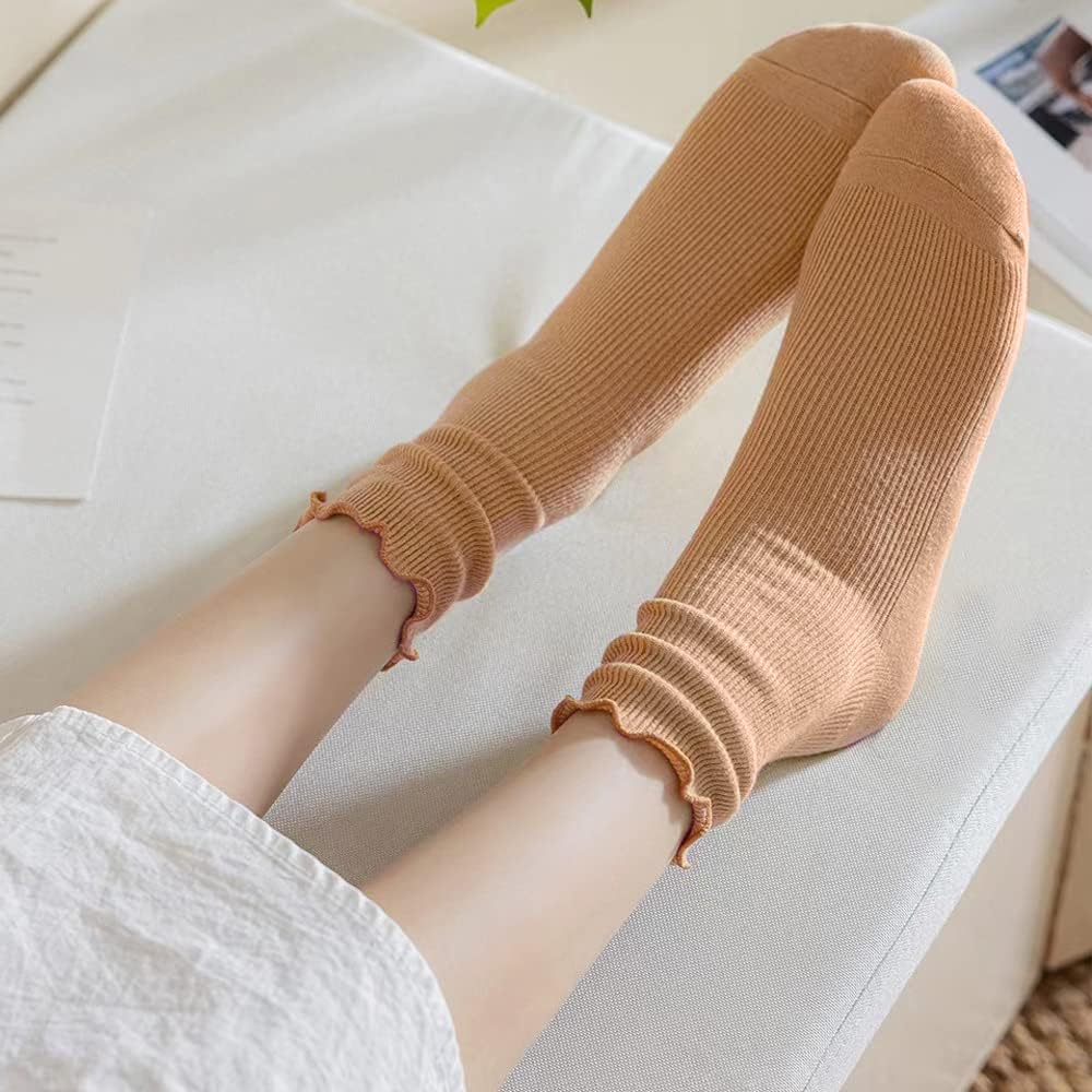 Mcool Mary Women's Ruffle Socks Casual Cute Ankle Socks Cool Cotton Knit Low Cut Lace Frilly Crew Socks for Women 6 Pack - Image 4