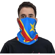 Flag of The Democratic Republic of The Congo Neck Gaiter Balaclava Face Mask for Men Women Double-Sided Printing Sports Breathable Bandanas Scarf Face Cover White