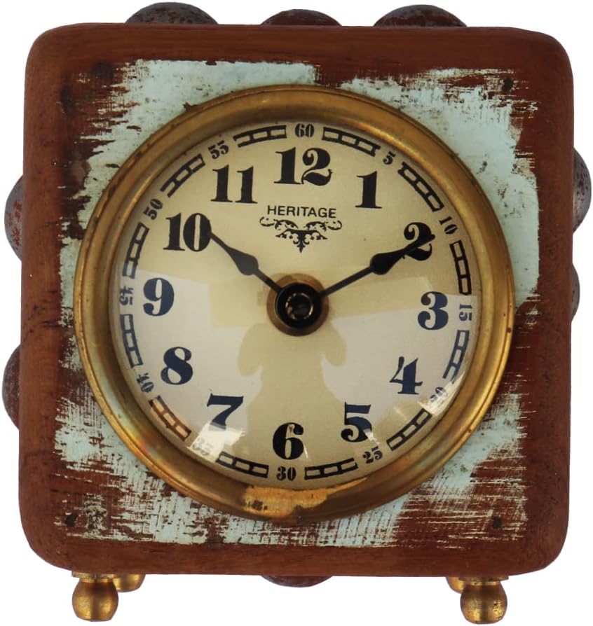 DeKulture Dice Table Clock | Eco-Friendly Reclaimed Wood | Vintage Style | Limited Edition Collectible (12x12x12cm)