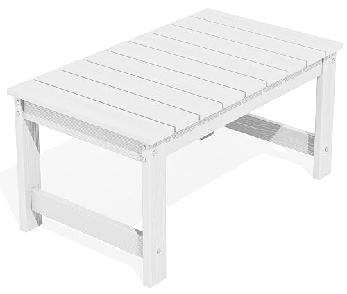 Outdoor Coffee Table with 1.69" Umbrella Hole, HDPE Patio Coffee