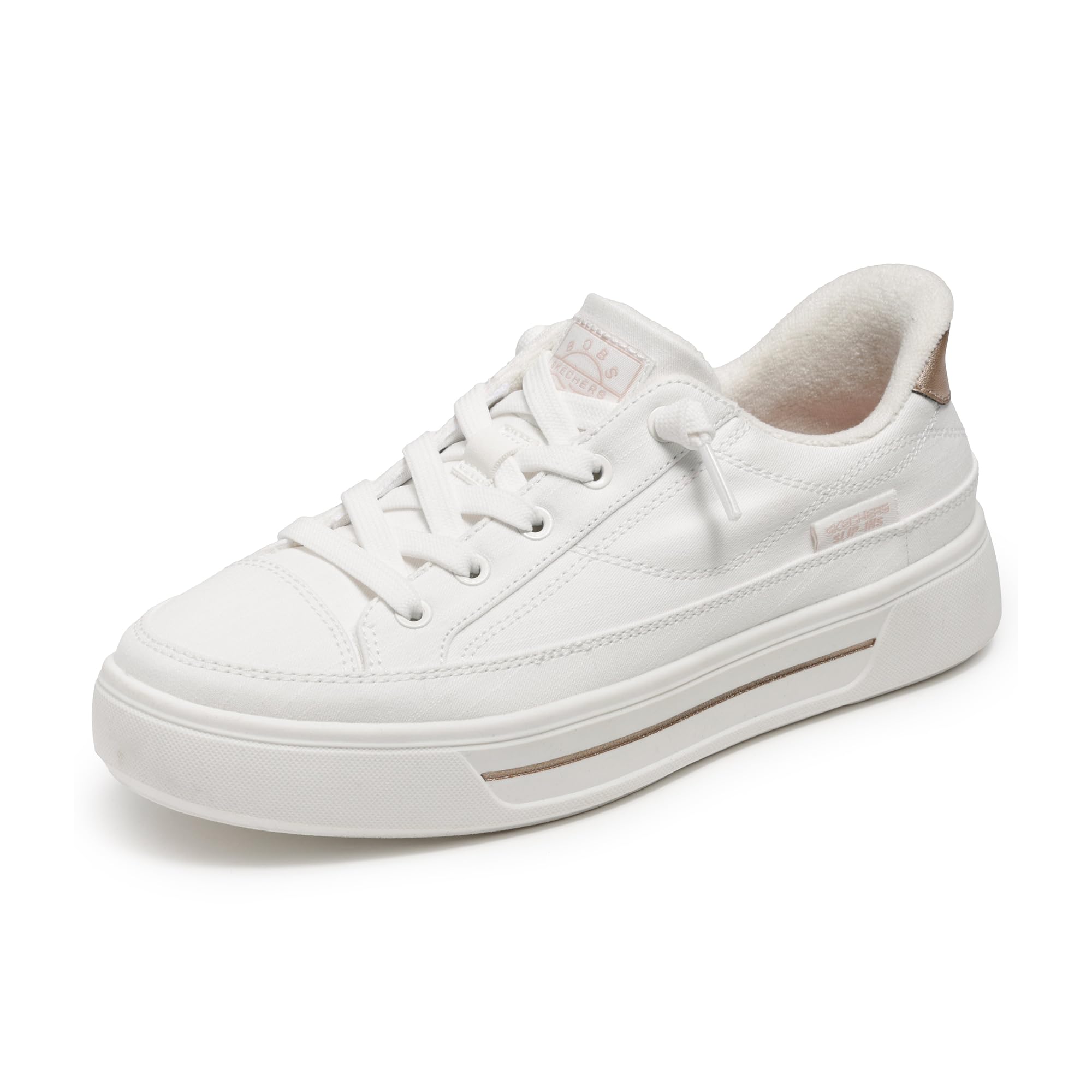 Skechers Social Slip-Ins Bobs, Damen-Sneaker, freihändig, Weiss/opulenter Garten, 38 EU