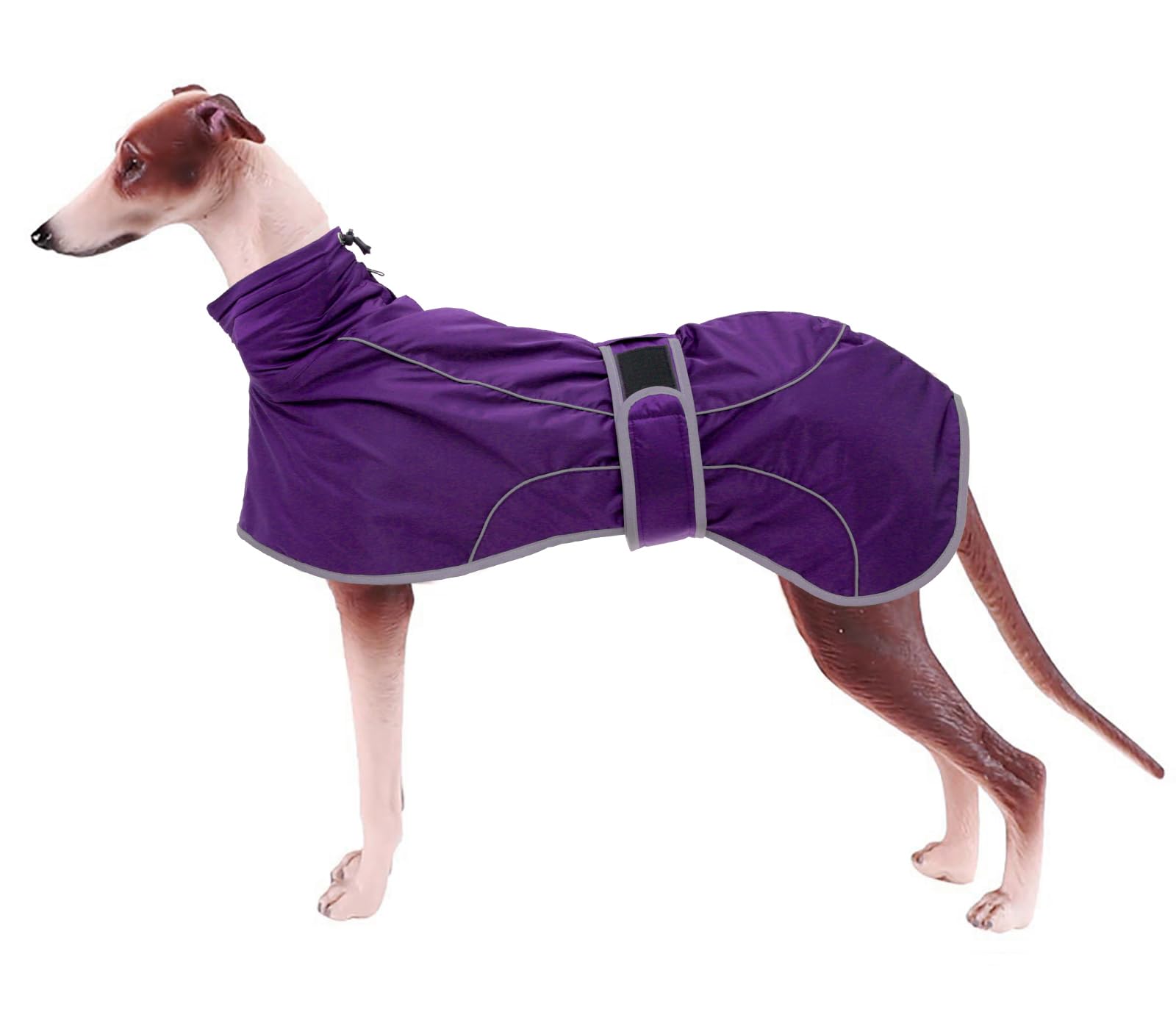 Geyecete- Manteau d'hiver Imperméable pour Lévrier,Pull de Chien avec Polaire Chaude,Réglable Veste avec Trou de Harnais, pour Moyenne et Grande Chiens Levrier,Galgo,Whippet,Lucher-Violet-M