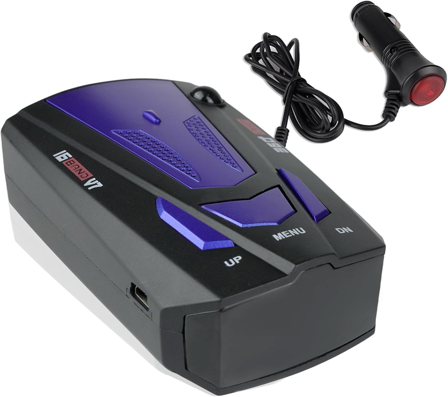 Rilevatore radar GPS V7 per auto, rilevatori radar, velocità messaggio vocale, sistema di allarme velocità veicolo, display a led, modalità città/autostrada, rilevamento auto a 360 gradi