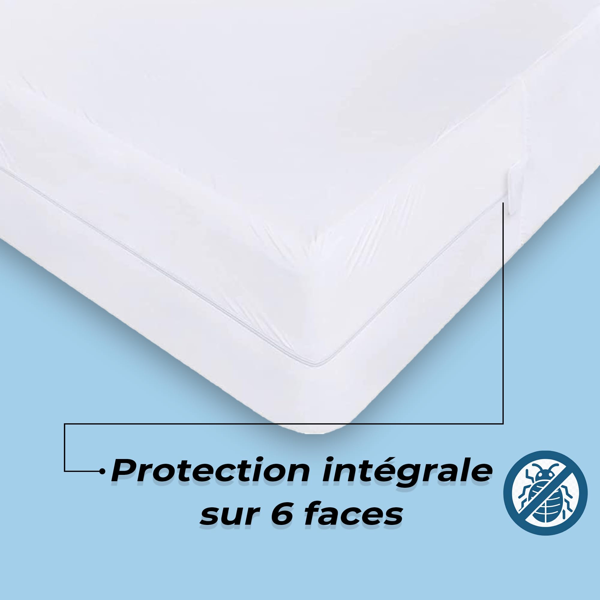 SLEEEP Coprimaterasso 180 x 200 cm, anti-cimici con cerniera, impermeabile, con certificazione OekoTex, qualità alberghiera