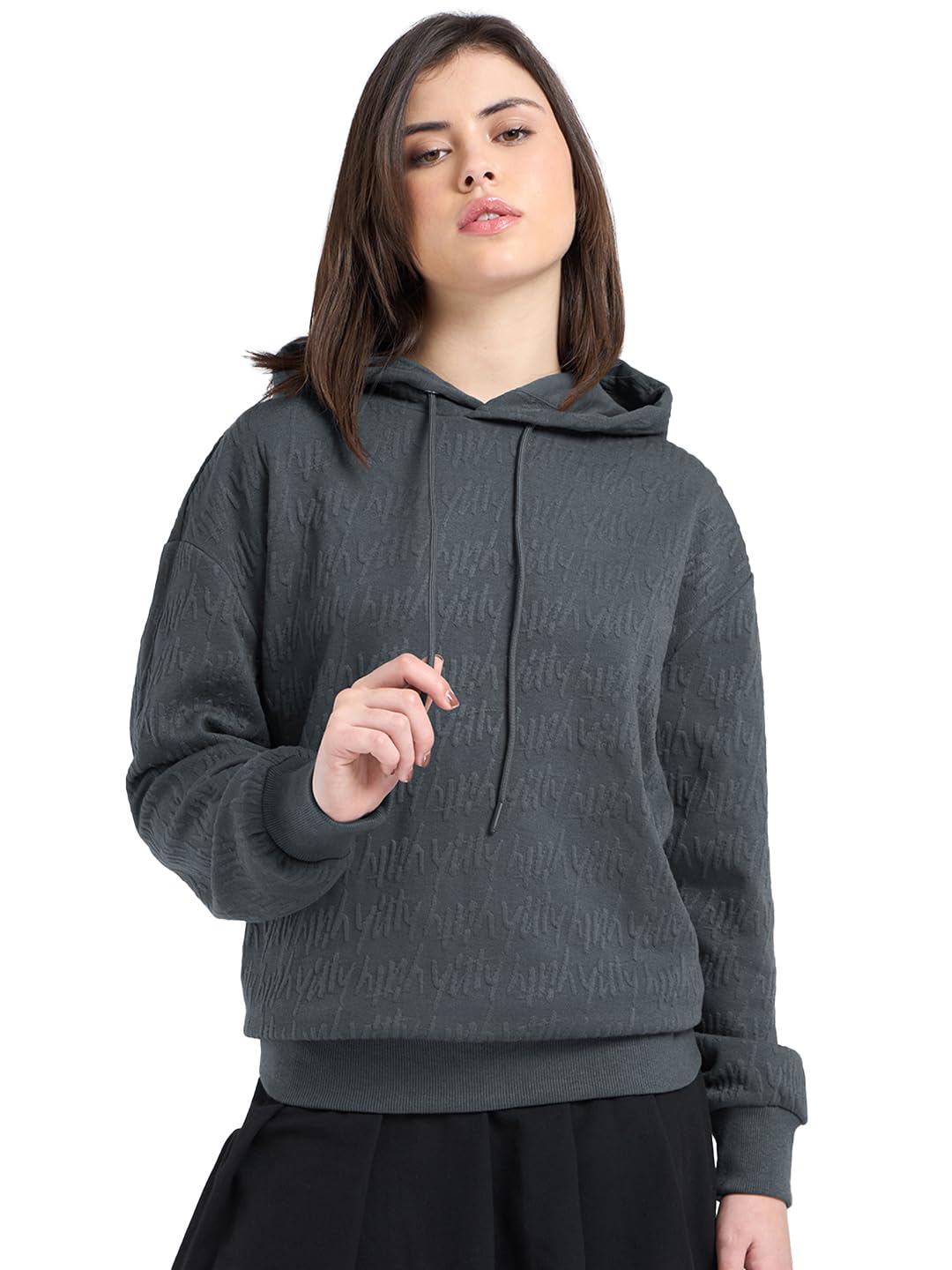 bewakoof Women's Solid Oversized Fit Full Sleeve Polyester Blend Hoodies-picture-40