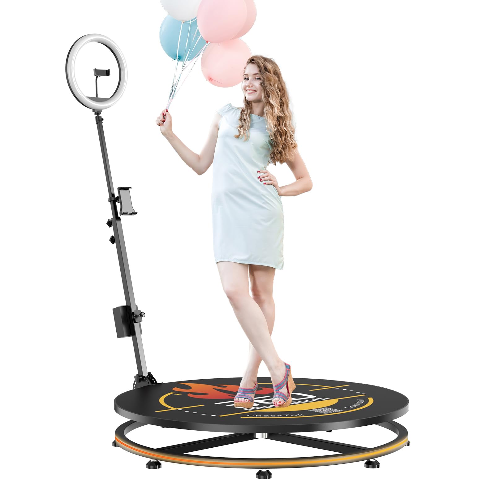 360 Photo Booth Machine,360 Photo Booth Machine for Parties with PhotoBooth Chacktok VIP,Software APP Remote Automatic Slow Motion Rotating 360 Video Camera Booth for 1-2 People