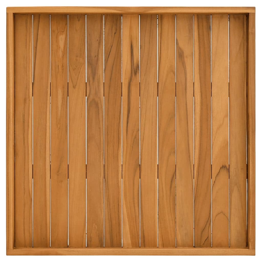 Vassoio da portata in legno massello teak 70x70x7 cm con manici incassati e bordi rialzati per buffet catering cucina per servire cibi