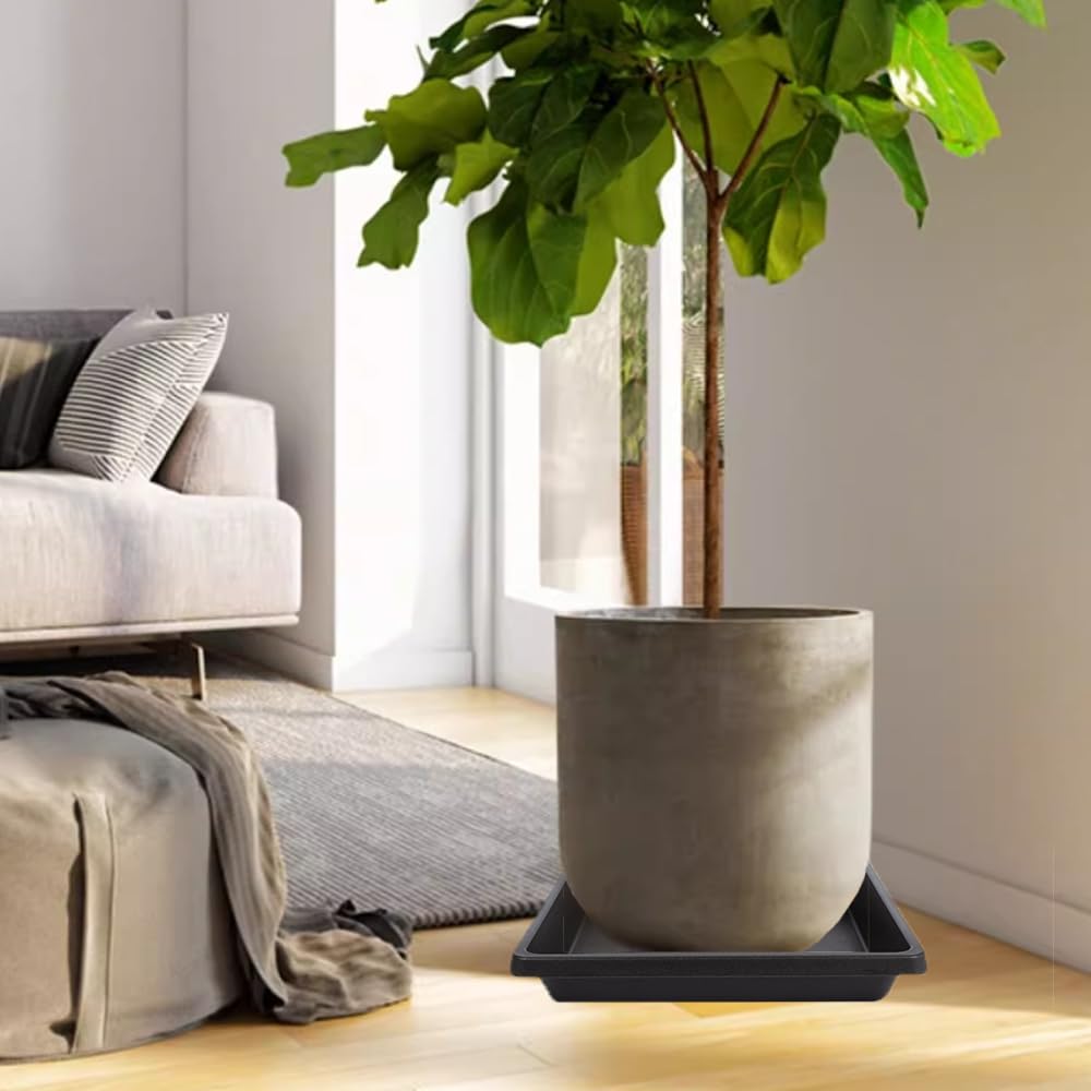 Pflanzen-Untersetzer, 30,5 cm, quadratisch, 4 Stück, Kunststoff-Pflanzentropfschalen, Pflanzen-Untersetzer für drinnen und draußen, Blumentopf-Untersetzer, Untersetzer für Topfpflanzen