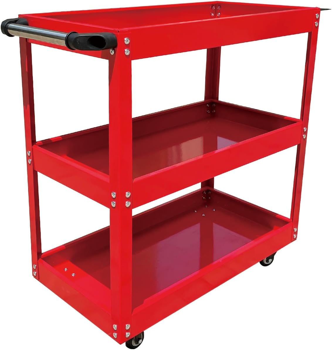 Tool Wagon, 3-tier, Tool Cart, Red, Tool Wagon, Tool Cart, Driver Holder, Tool Box, Tool Box, With Casters, DIY Garage, Tool Dolly, Tool Storage